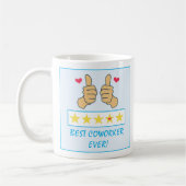 Mug Funky Blue Thumbs Up Best Coworker Jamais (Gauche)