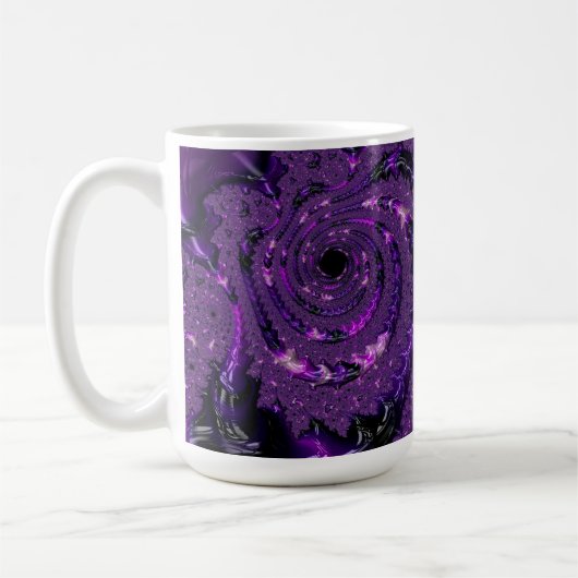 Mug Funky Bold Boho Purple Digital Abstrait Fractal (Gauche)