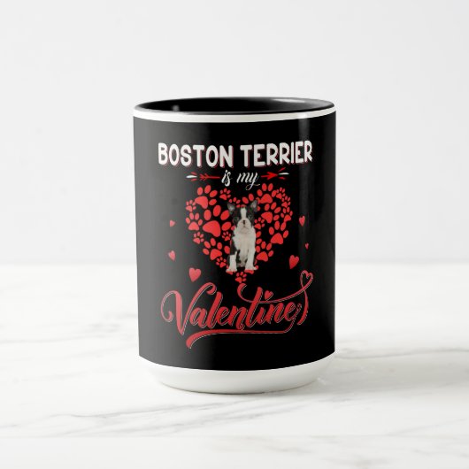Mug Funky Boston Terrier Est Ma Valentine (Centre)