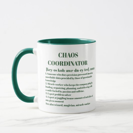 Mug Funky Chaos Coordonnateur Définition Cotravailleur (Gauche)