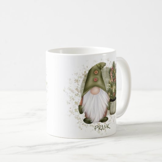 Mug Funky Christmas Gnome Tree Nom du monogramme (Devant droit)
