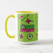 Mug Funky Cute Funny Zombie Antidote Pun (Gauche)