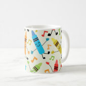 Mug Funky Dancing Crayons with Music Notes Professeur (Devant droit)