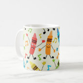 Mug Funky Dancing Crayons with Music Notes Professeur (Devant gauche)
