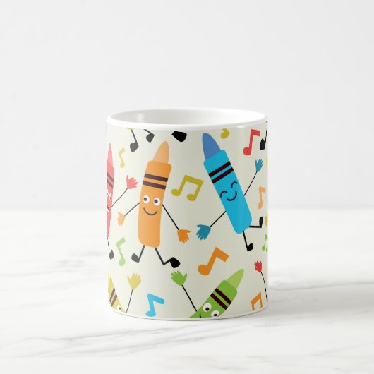Mug Funky Dancing Crayons with Music Notes Professeur (Centre)
