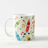 Mug Funky Dancing Crayons with Music Notes Professeur (Gauche)