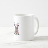 Mug Funky French Bulldog Christmas Light Santa Hat Rei (Devant droit)