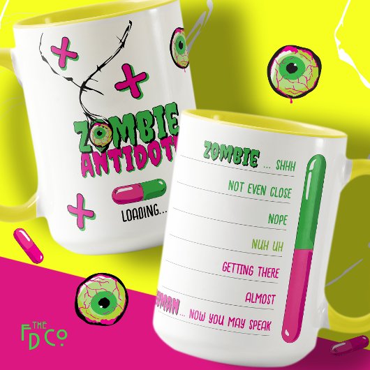 Mug Funky Fun Zombie Antidote Chargement..Zombie à Hum