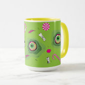 Mug Funky Mignonne Douce Foncé Mort Et Bonbons! (Devant droit)