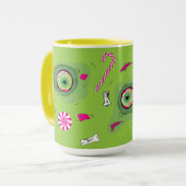 Mug Funky Mignonne Douce Foncé Mort Et Bonbons! (Devant gauche)