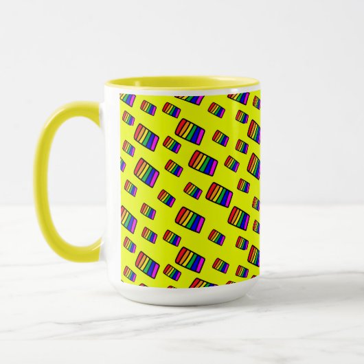 Mug Funky Neon Rainbow Block Motif (Gauche)