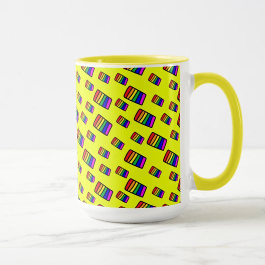 Mug Funky Neon Rainbow Block Motif (Droite)