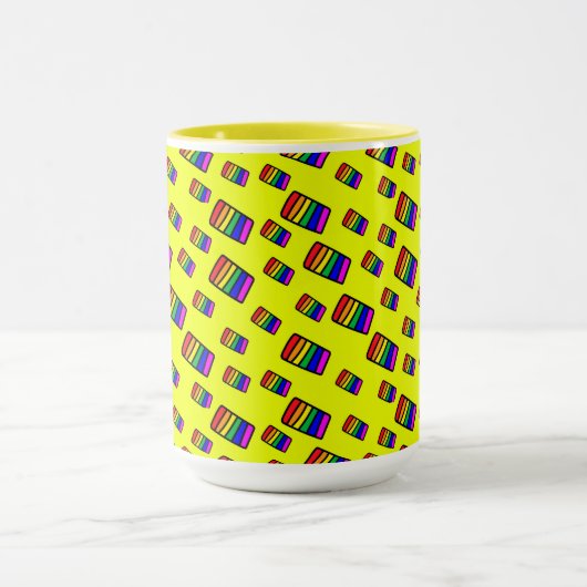 Mug Funky Neon Rainbow Block Motif (Centre)