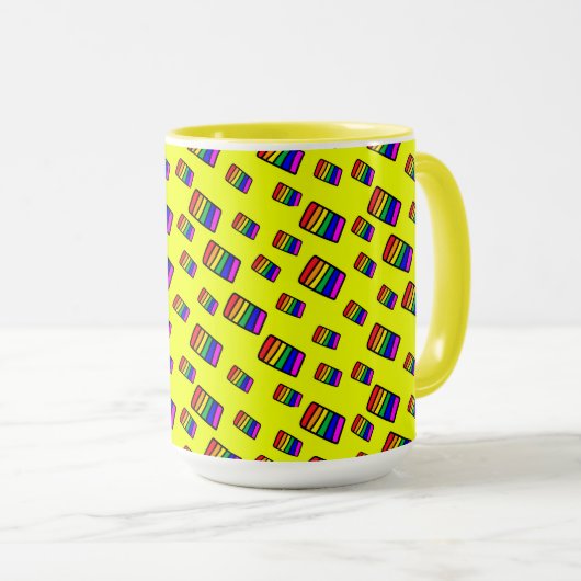 Mug Funky Neon Rainbow Block Motif (Devant droit)