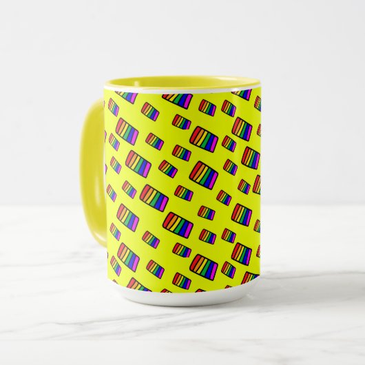 Mug Funky Neon Rainbow Block Motif (Devant gauche)