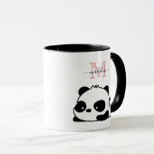 Mug Funky Panda Moderne Pink Monogramme (Devant droit)