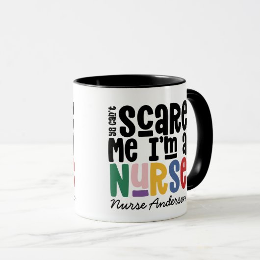 Mug Funky Rainbow infirmière typographie merci moderne (Devant droit)