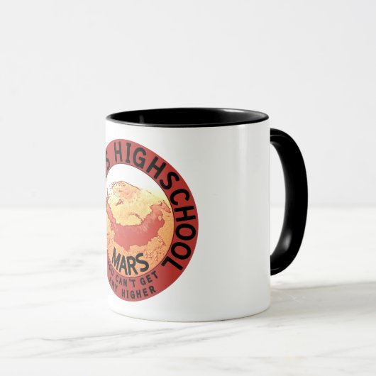 Mug Funky Red Black Orange White Olympus High School (Devant droit)