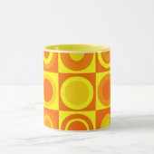 Mug Funky Retro Orange Yellow Circles Carré (Centre)