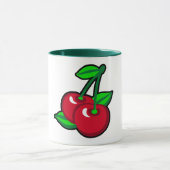 Mug Funky Rouge Vert Cerises Noires Fruit Pop Art (Centre)