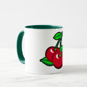 Mug Funky Rouge Vert Cerises Noires Fruit Pop Art (Devant gauche)