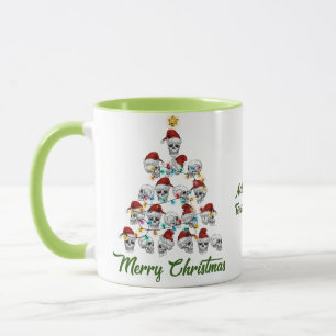 Mug Funky Skull Vibes Éffrayantes Joyeux sapin de Noël
