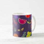 Mug Funky Tulip Pattern Purple (Devant droit)