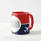 Mug Funky White Plane Avion Pilote (Devant droit)