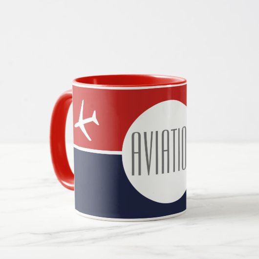 Mug Funky White Plane Avion Pilote (Devant gauche)