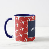 Mug Funky White Plane Avion Pilote (Gauche)