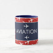 Mug Funky White Plane Avion Pilote (Centre)