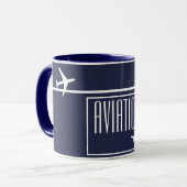 Mug Funky White Plane Avion Pilote (Devant gauche)