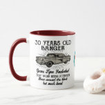 Mug Funny 30th Birthday Retro Car Banger Date d'ajout<br><div class="desc">Amusante tasse d'anniversaire d'impression de style rétro. Pneus de rechange pour barreau de 30 ans inclus, le travail du corps a besoin d'attention, été dans le bloc mais beaucoup aimé. Quelle bonne tasse pour cet anniversaire. Une bonne idée cadeau pour un fanatique de la moto surtout s'ils sont dans des...</div>