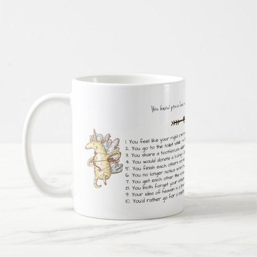 Mug FUNNY 35e anniversaire Mariage Unicornes Customisé (Gauche)
