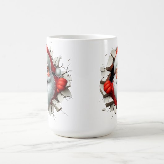 Mug Funny 3D Santa Claus Christmas Holiday Design (Centre)