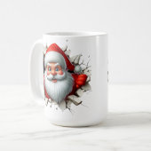 Mug Funny 3D Santa Claus Christmas Holiday Design (Devant gauche)