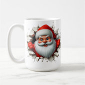 Mug Funny 3D Santa Claus Christmas Holiday Design (Gauche)