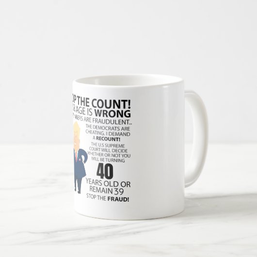 Mug Funny 40e année Anniversaire présent Bonne année d (Devant droit)