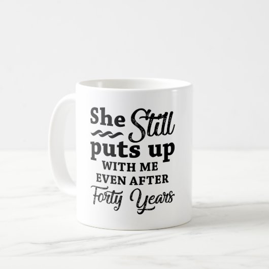 Mug Funny 40ème anniversaire de Mariage (Devant gauche)