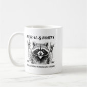 Mug Funny 40th Birthday Est 1986 Feral & Forty Rac (Gauche)