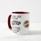 Mug Funny 40th Birthday Retro Car Banger Ajouter Nom D (Devant gauche)