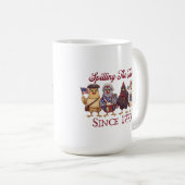 Mug Funny 4th of July Chickens Spilling Tea Since 1773 (Devant droit)