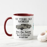 Mug Funny 60th Birthday Retro Car Banger Date d'ajout<br><div class="desc">Amusante tasse d'anniversaire d'impression de style rétro. Pneus de rechange pour vigile de 60 ans inclus, le travail du corps a besoin d'attention, a été dans le bloc mais beaucoup aimé. Quelle bonne tasse pour cet anniversaire. Une bonne idée cadeau pour un fanatique de la moto surtout s'ils sont dans...</div>