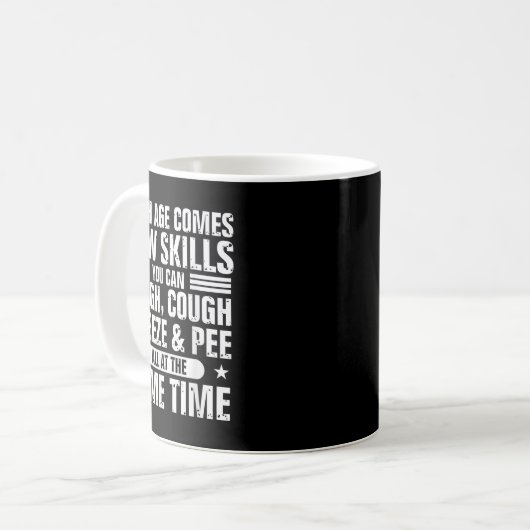 Mug Funny 60th Birthday With Age Comes New Skills Humo (Devant gauche)