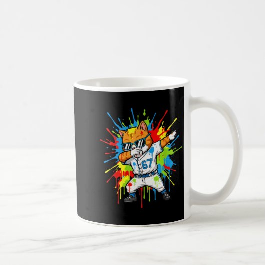 Mug Funny 67 Baseball Dabbing Cat 6 7 Dripng Ice Cream (Droite)