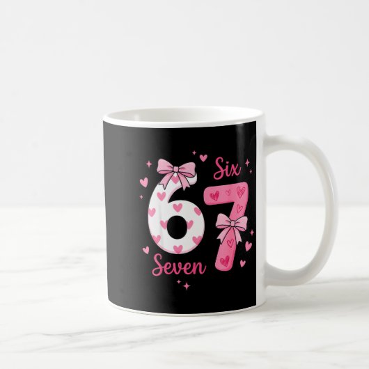 Mug Funny 67 Cute Six Seven Meme Nk Hearts Bow Valenti (Droite)