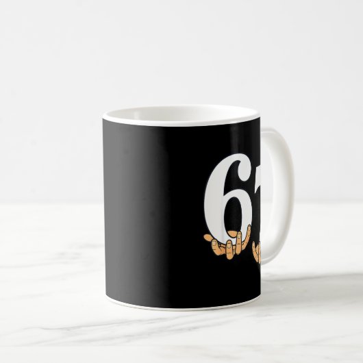 Mug Funny 67 Meme Hands Slang Gen Alpha Six Seven 6 7 (Devant droit)