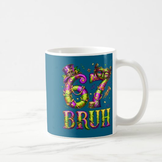 Mug Funny 67 Six Seven Bruh Mardi Gras Costume Carniva (Droite)