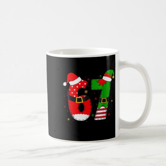 Mug Funny 67 Six Seven Meme 6 7 Christmas Elf Santa Pa (Droite)