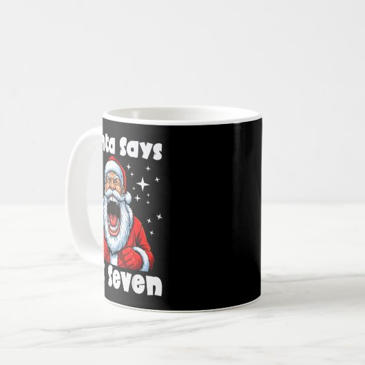 Mug Funny 6 7 Meme Big Mouth Boy Santa Claus Says Merr (Devant gauche)